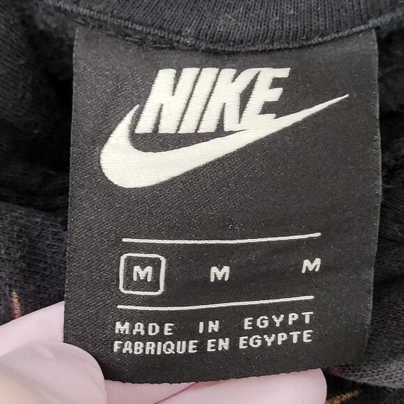 NIKE Swoosh Hoodie Medium 23x25 Baggy Faded Black AOP - Picture 7 of 16